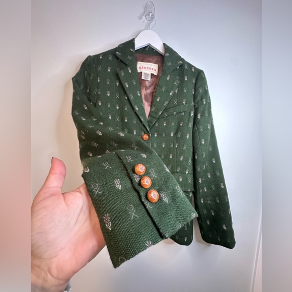 Anthropologie Madchen Wool Blend Forest Green Blazer Jacket Size Small - Picture 10 of 17